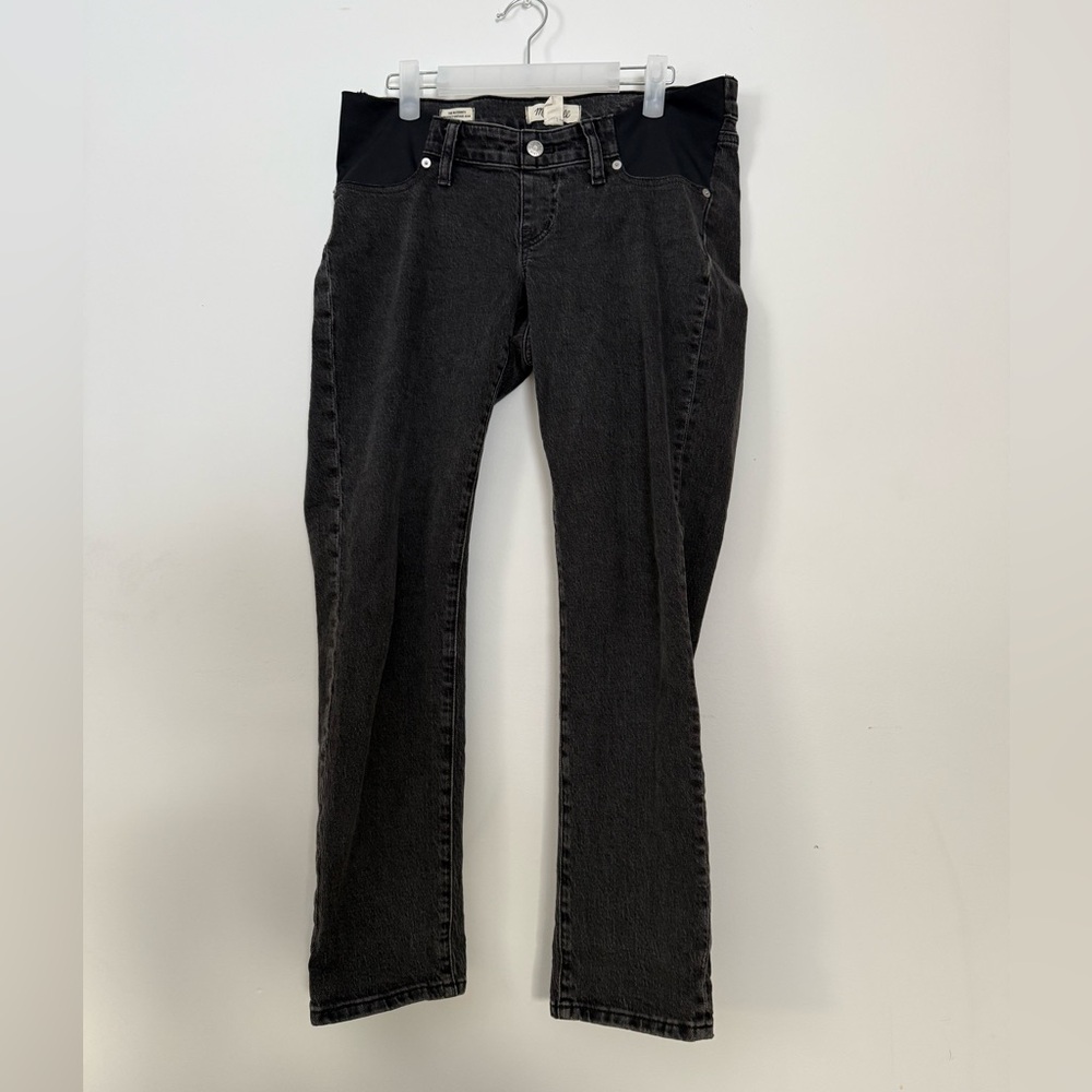 Madewell Maternity Perfect Vintage Jeans Side-Panel Black Gray Wash Size 27